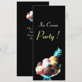 INVITATION FÊTE D'ANNIVERSAIRE DE CRÈME DE GLACE (Devant / Derrière)