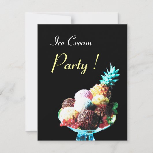 INVITATION FÊTE D'ANNIVERSAIRE DE CRÈME DE GLACE (Devant)