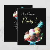 INVITATION FÊTE D'ANNIVERSAIRE DE CRÈME DE GLACE (Devant / Derrière)