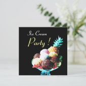 INVITATION FÊTE D'ANNIVERSAIRE DE CRÈME DE GLACE (Debout devant)