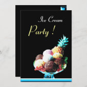 INVITATION FÊTE D'ANNIVERSAIRE DE CRÈME DE GLACE 2 (Devant / Derrière)