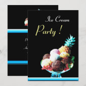 INVITATION FÊTE D'ANNIVERSAIRE DE CRÈME DE GLACE 2 (Devant / Derrière)