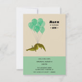 Invitation Fête d'anniversaire de crocodile avec photo sur le (Devant)