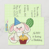 Invitation Fête d'anniversaire de Cube (Devant / Derrière)