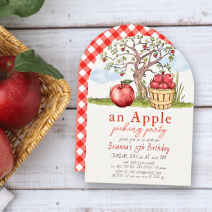 Invitation Fête d'anniversaire de cueillette de pommes sous l