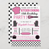 Invitation Fête d'anniversaire de cuisine de cuisine (Devant / Derrière)