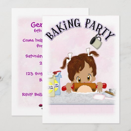 Invitation Fête d'anniversaire de cuisson (Devant / Derrière)