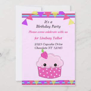 Invitation Fête d'anniversaire de Cupcake