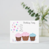 Invitation Fête d'anniversaire de Cupcake (Debout devant)