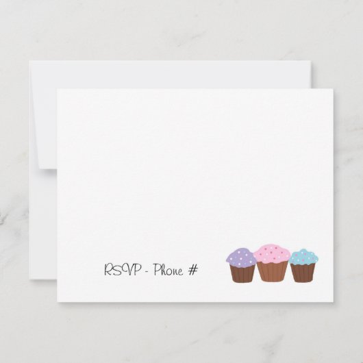 Invitation Fête d'anniversaire de Cupcake (Dos)