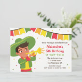 Invitation Fête d'anniversaire de Cute Boy et Trumpet au Mexi (Debout devant)