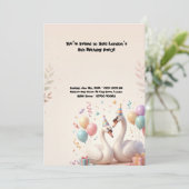 Invitation Fête d'anniversaire de Cygne Mignon (Debout devant)
