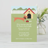 Invitation Fête d'anniversaire de Dachshund (Debout devant)