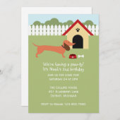 Invitation Fête d'anniversaire de Dachshund (Devant / Derrière)