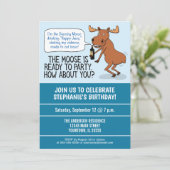 Invitation Fête d'anniversaire de danse bue drôle d'orignaux (Debout devant)