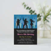 Invitation Fête d'anniversaire de danse disco pour adolescent (Debout devant)