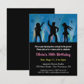 Invitation Fête d'anniversaire de danse disco pour adolescent (Devant / Derrière)