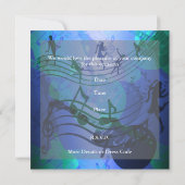 Invitation Fête d'anniversaire de danse disco rétro bleu (Dos)