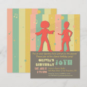 Invitation Fête d'anniversaire de danse disco rétro pour adol (Devant / Derrière)