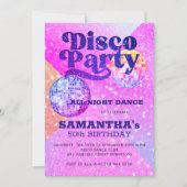 Invitation Fête d'anniversaire de danse disco tout âge (Devant)