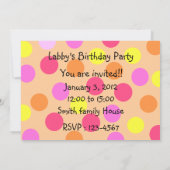 Invitation Fête d'anniversaire de danse heureuse de trio de (Dos)