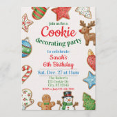 Invitation Fête d'anniversaire de décoration de biscuits de f (Devant)
