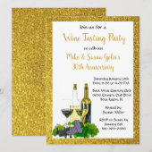 Invitation Fête d'anniversaire de dégustation de vins  (Devant / Derrière)