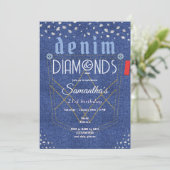 Invitation Fête d'anniversaire de Denim et Diamonds (Debout devant)