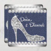 Invitation Fête d'anniversaire de Denim et Diamonds (Devant / Derrière)