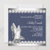 Invitation Fête d'anniversaire de Denim et Diamonds (Dos)