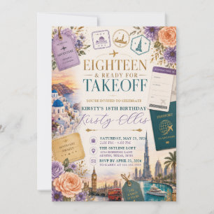 Invitation Fête d'anniversaire de départ pour 18 ans