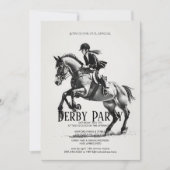 Invitation Fête d'anniversaire de derby de course hippique éq (Devant)