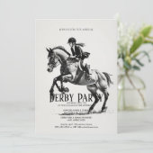 Invitation Fête d'anniversaire de derby de course hippique éq (Debout devant)