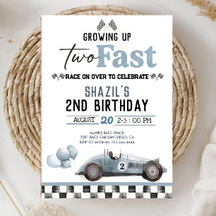 Invitation Fête d'anniversaire de deux ans pour garçon avec v