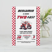 Invitation Fête d'anniversaire de deux voitures de course rap (Debout devant)