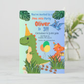 Invitation Fête d'anniversaire de Dino-mite - Anniversaire de (Debout devant)