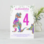 Invitation Fête d'anniversaire de Dinosaur (Debout devant)