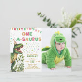 Invitation Fête d'anniversaire de Dinosaur One-A-Saurus 1ère (Debout devant)