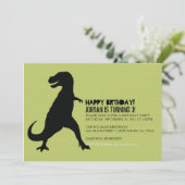 Invitation Fête d'anniversaire de Dinosaur| T-Rex (Debout devant)