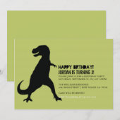 Invitation Fête d'anniversaire de Dinosaur| T-Rex (Devant / Derrière)