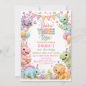 Invitation Fête d'anniversaire de Dinosaur Three Rex 3 ans (Devant)