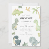 Invitation Fête d'anniversaire de dinosaure (Devant)