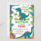 Invitation Fête d'anniversaire de dinosaure (Devant)