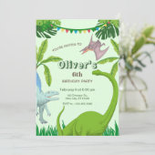 Invitation Fête d'anniversaire de dinosaure (Debout devant)