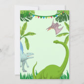 Invitation Fête d'anniversaire de dinosaure (Dos)