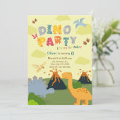 Invitation Fête d'anniversaire de dinosaure (Debout devant)