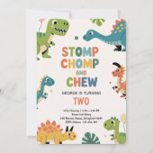 Invitation Fête d'anniversaire de dinosaure | 2e anniversaire (Devant)