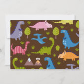 Invitation Fête d'anniversaire de dinosaure amusante "Piétine (Dos)