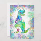 Invitation Fête d'anniversaire de dinosaure coloré (Dos)