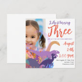 Invitation Fête d'anniversaire de dinosaure formidable pour l (Devant / Derrière)